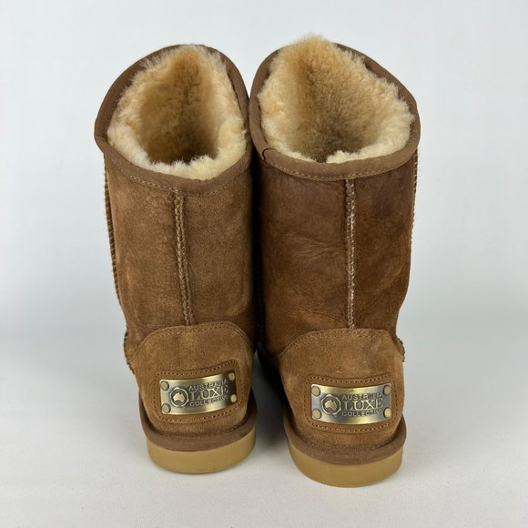 Australia Luxe Collective Womens Cosy Short Sheepskin Boot Sand Brown size 7 - Picture 4 of 13